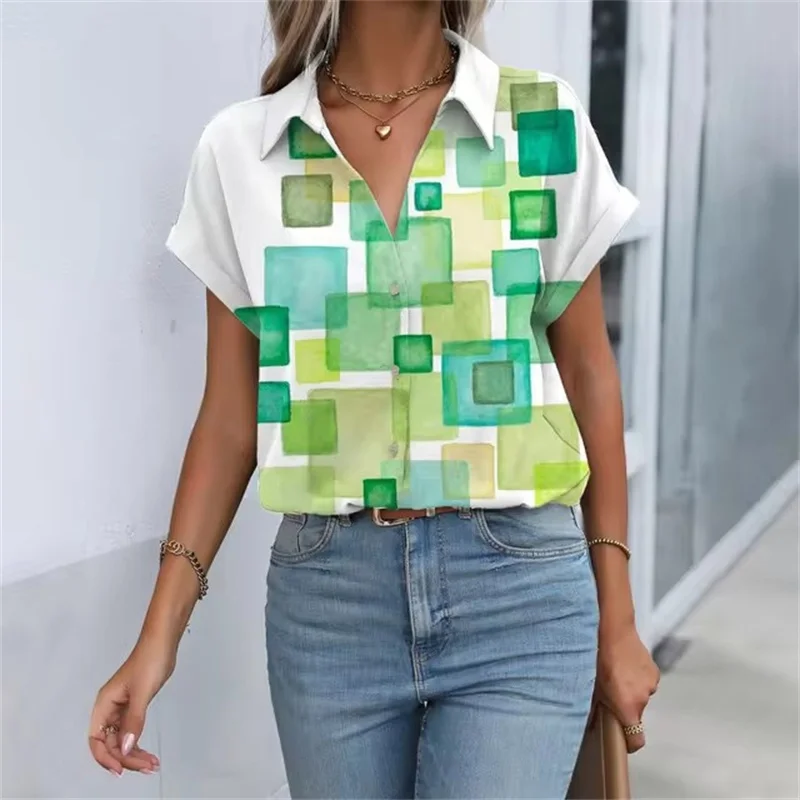 Рубашка женская с забавным 3D принтом Повседневная модная блузка в гавайском