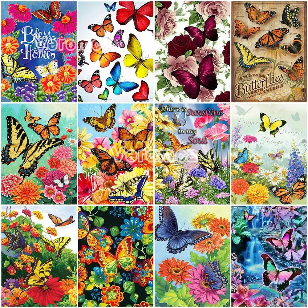 

New Arrival Diamond Embroidery Butterfly Landscape Diamond Painting Animals Mosaic Flower Handmade Needlework Home Wall Decor