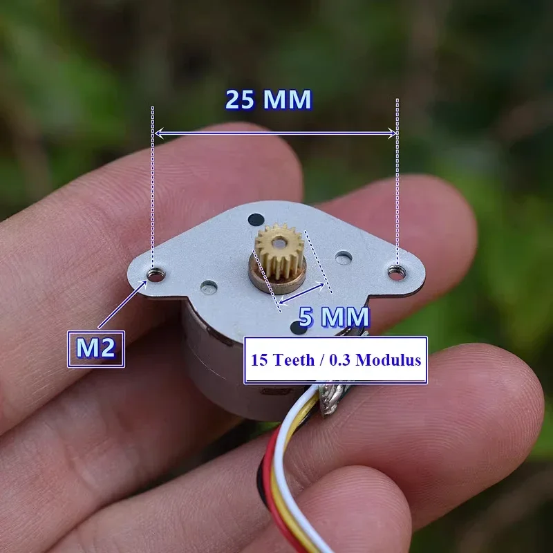 VITECH 20BY Мини 20 мм круглый шаговый двигатель микро 2-фазный 4-проводной 15 градусов
