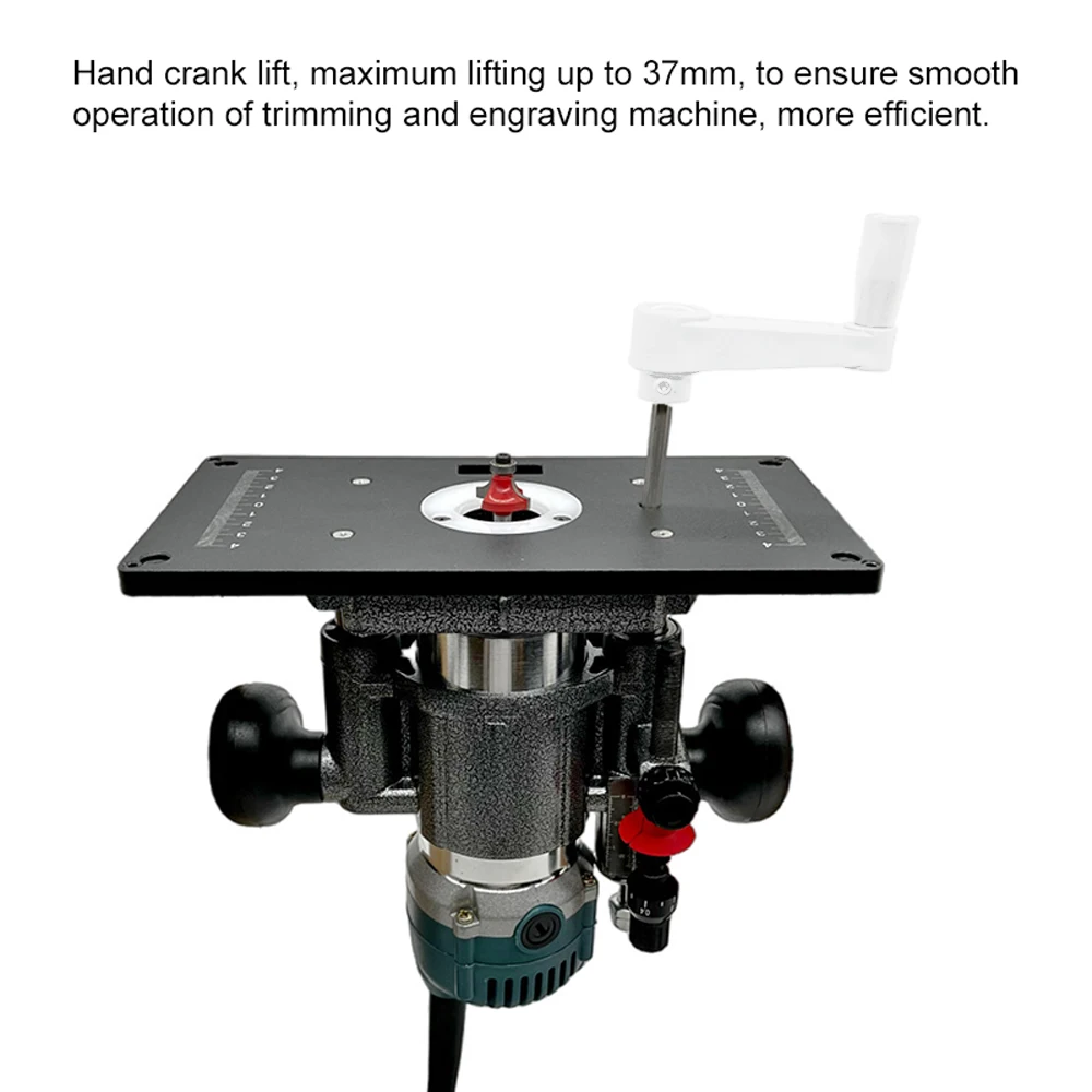 

Wood Router Plunge Base Router Lift W/ Aluminum Router Table Insert Plate for 65mm Diameter Motors Woodworking Engraving Tools