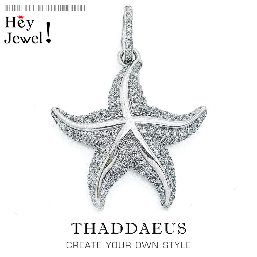 

Pendant Sparkling Starfish,2021 Summer Brand New Fine Jewelry Trendy 925 Sterling Silver Accessories Ocean Spirit Gift For Women