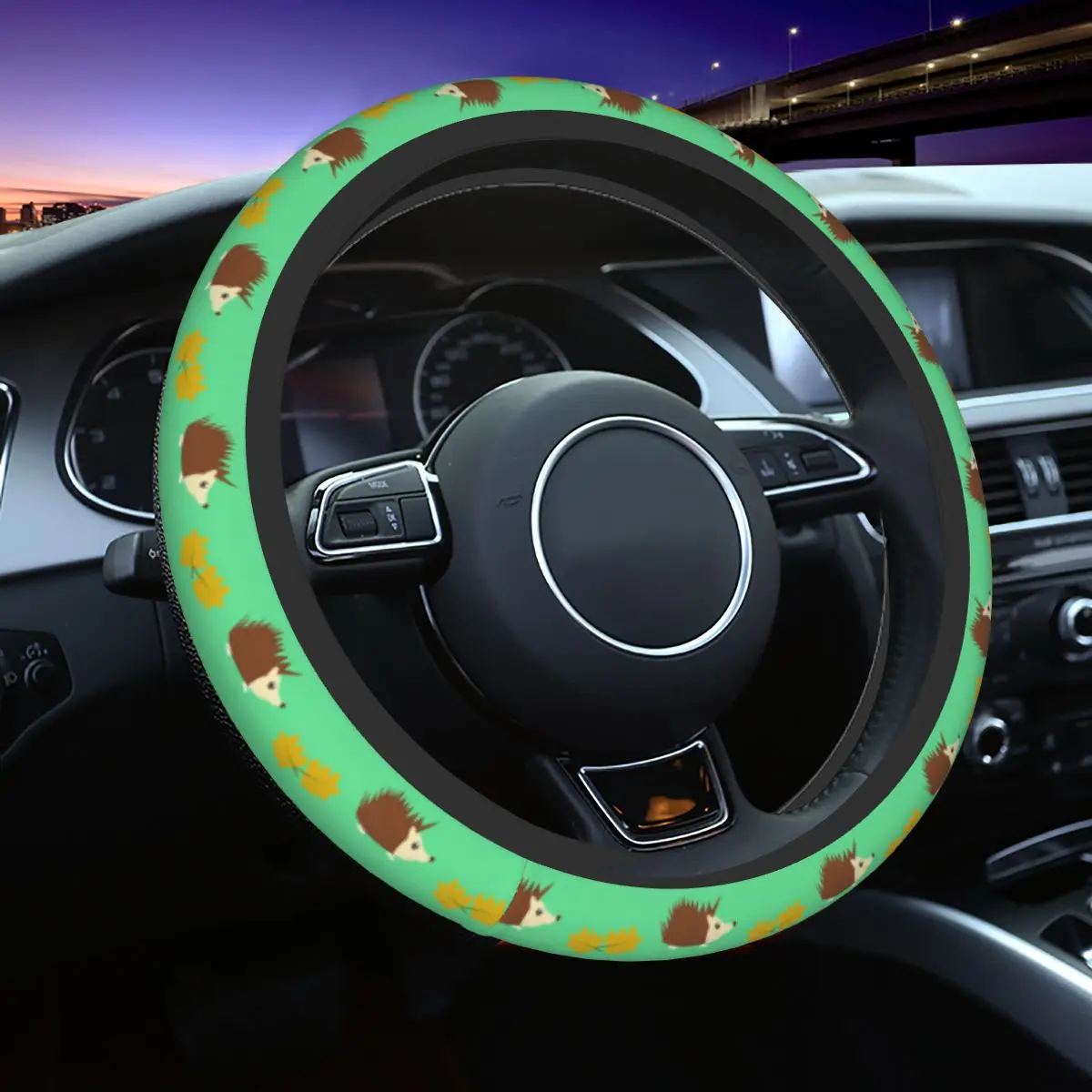 

37-38 Car Steering Wheel Covers Hedgehog Anti-slip Gift Braid On The Steering Wheel Cover Auto Elastische Automobile Accessory