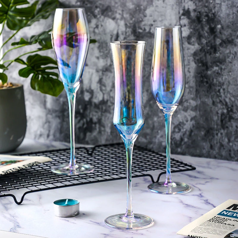 

Разноцветные радужные стеклянные бокалы, домашние бокалы для красного вина, бокалы для шампанского, бренди, бокалы для свадебной вечеринки,...