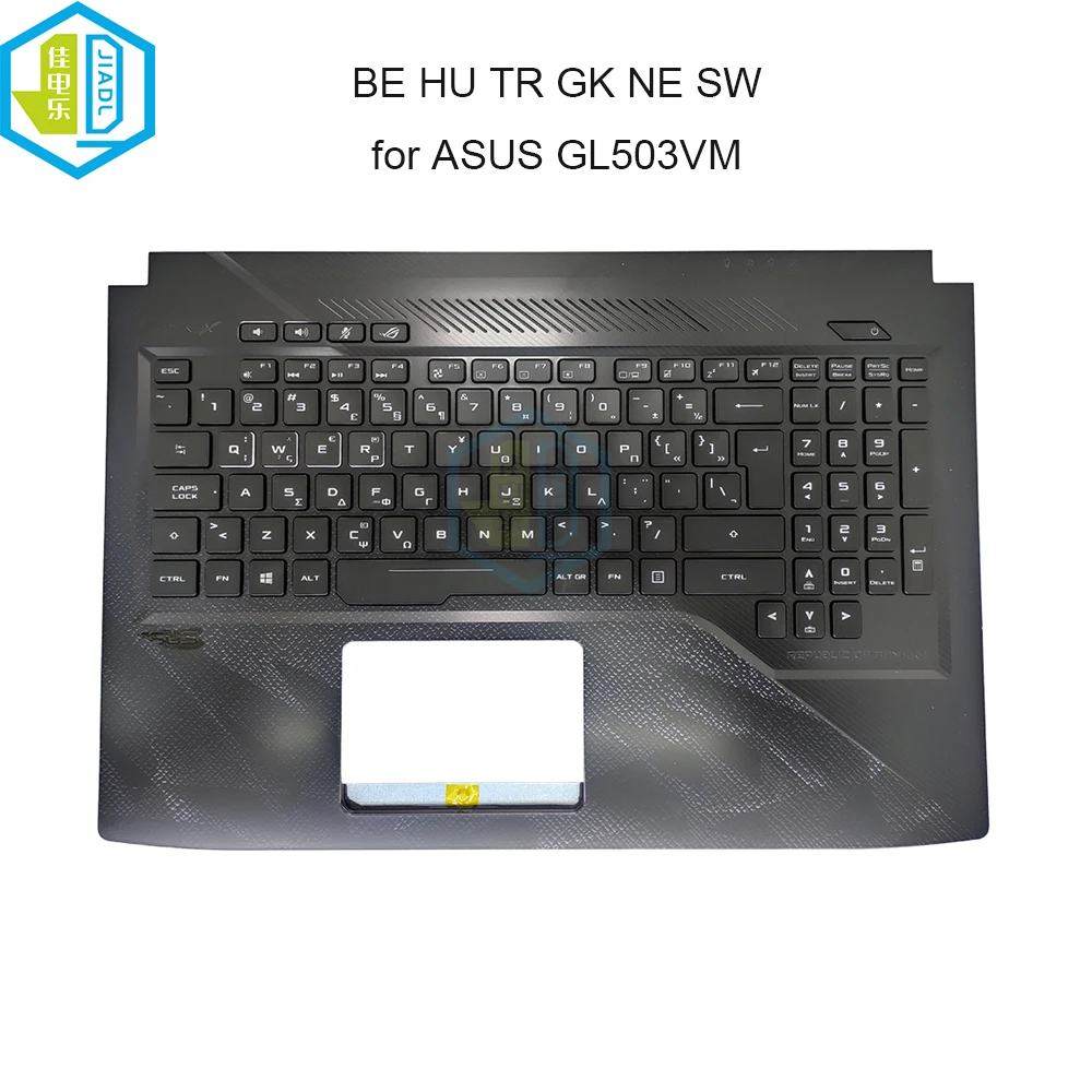 

BE GK HU NE SW TR Backlit Keyboard Palmrest for ASUS Rog Strix GL503 GL503V GL503VM Notebook keyboards with backlight Upper case