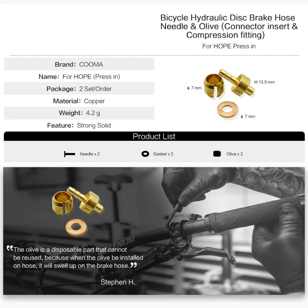 

Nut Fittings Kit Tubing connectors Experience Smooth Brakes with For HOPE TECH3 V4/E4/X2 Brake Hose Fittings Kit
