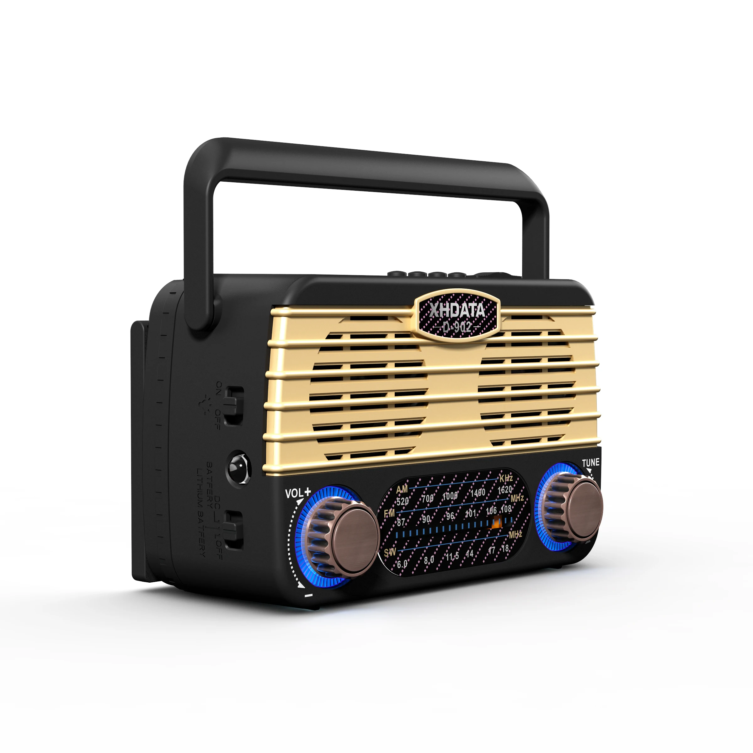 XHDATA D-902 радио FM USB SW AM приемник Солнечный портативный Bluetooth совместимые колонки