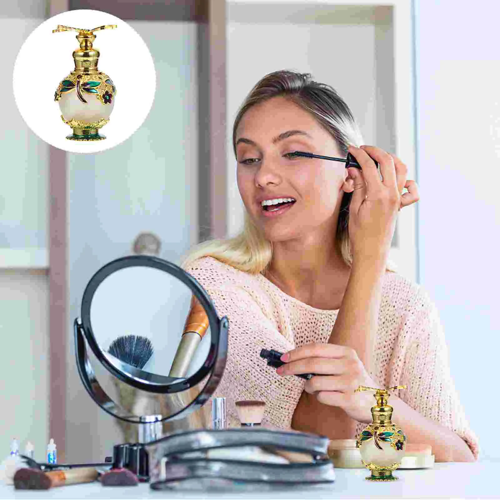 

Perfumevintage Emptyrefillable Oil Essential Fragrance Spray Crystal Travel Container Pump Portableretro Dispenser Pefume