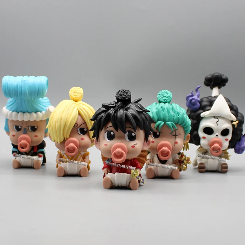 

Anime One Piece Figure Nipple Luffy Roronoa Zoro Sanji FRANKY BROOK Action Figurine PVC Collectible Model Doll Toys Gifts