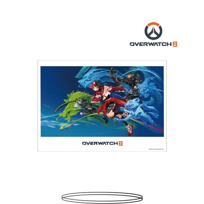 Фото Игра Overwatch 2: Кироко, Ханзо, Генджи, Кироко (уличная версия) — прямоугольная акриловая фигурка-подставка, модель, брелок, настольное украшение. №2