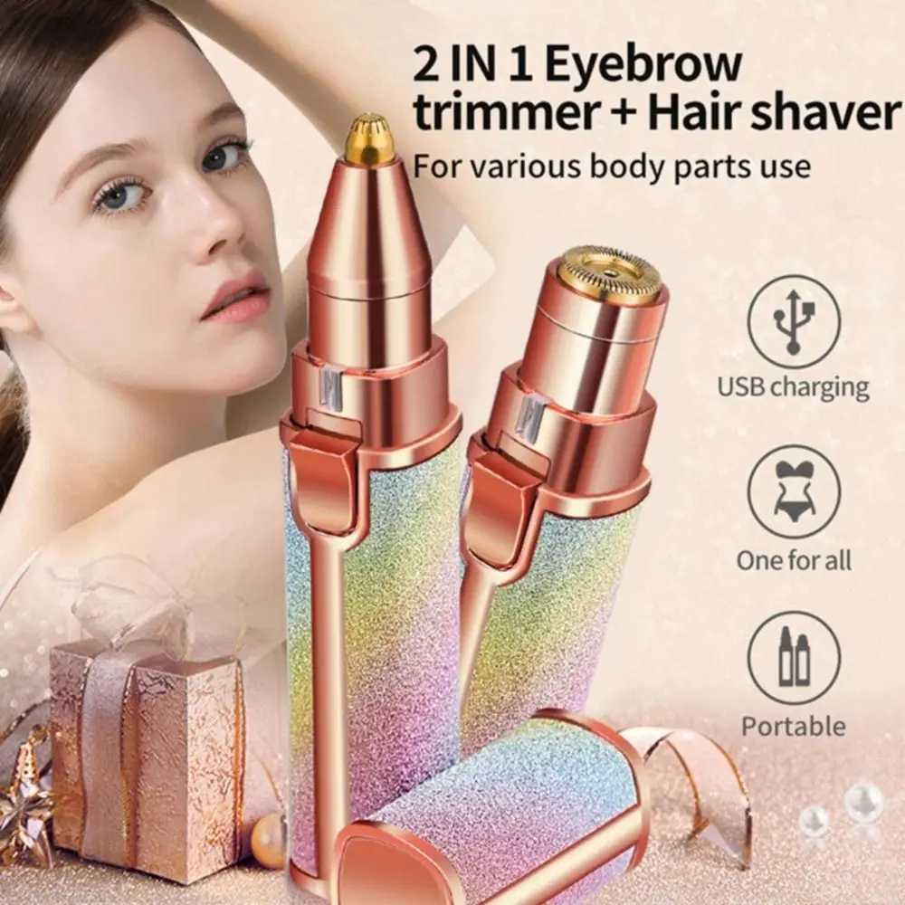 

Модное средство для удаления волос на лице со светодиодной подсветкой, стильный триммер, лезвие, электрический триммер для бровей, бритва 2 ...