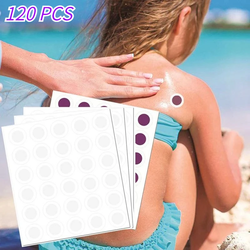 

120 PCS UV Test Stickers Summer Fashion Sun Protection Outdoor Sports Sun Protection Warning Stickers Reusable Color Reversible