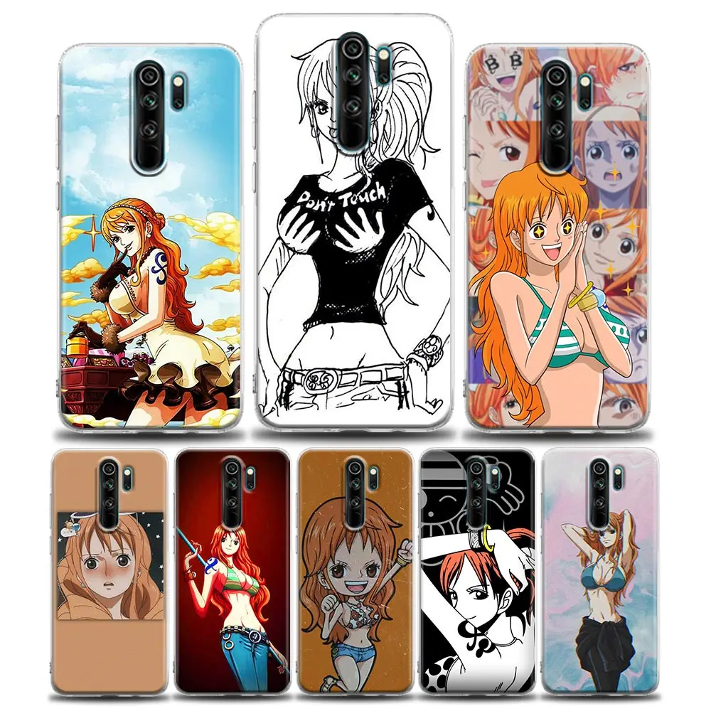 

One Piece Nami Luffy Zoro Phone Case for Redmi 10C Note 7 8 8T 9 9S 10 10S 11 11S 11T Pro 5G 4G Plus Silicone Case Bandai