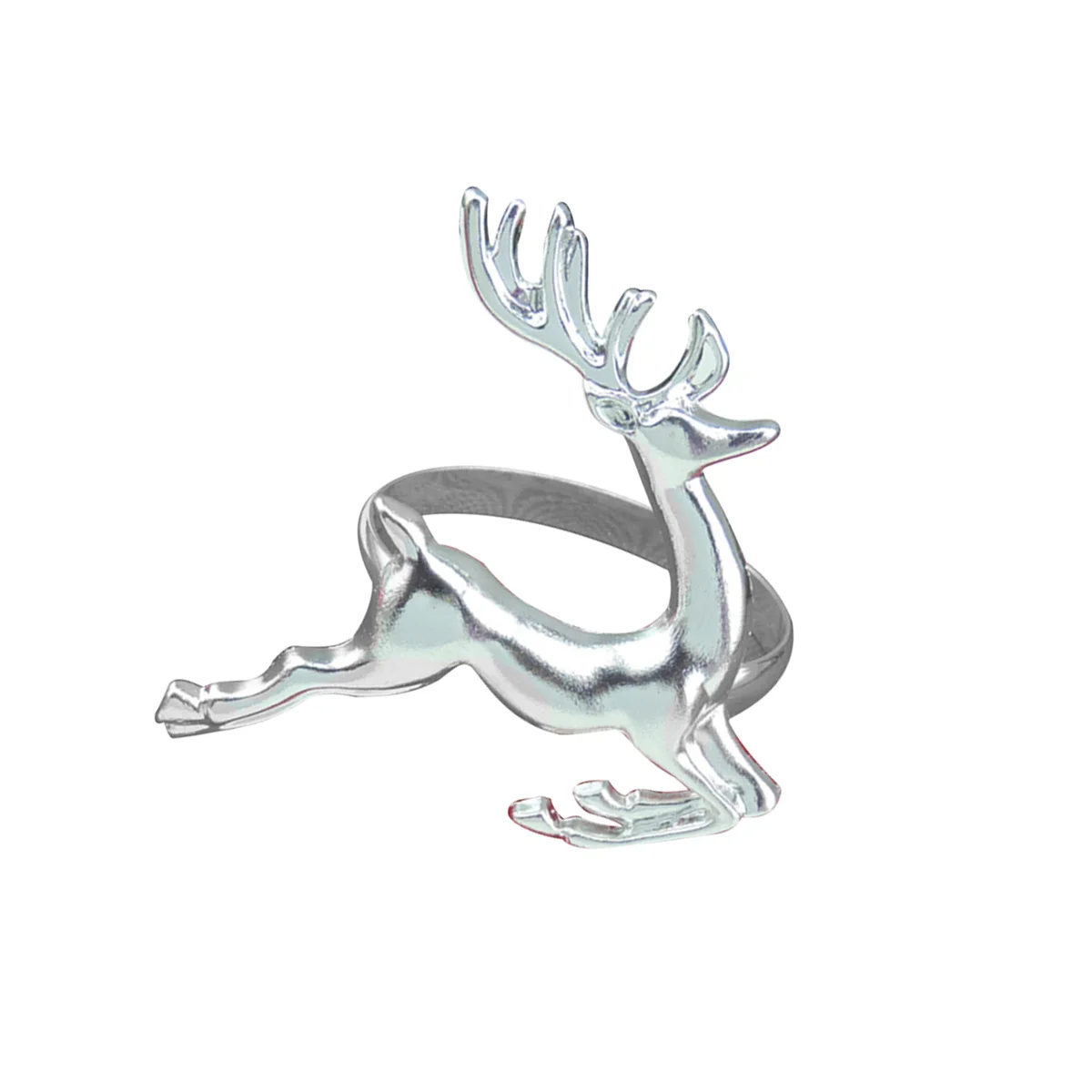 

Napkin Rings Christmas Reindeer Holders Ring Holiday Metal Decoration Table Deer Silver Serviette Wedding Holder Elk Set
