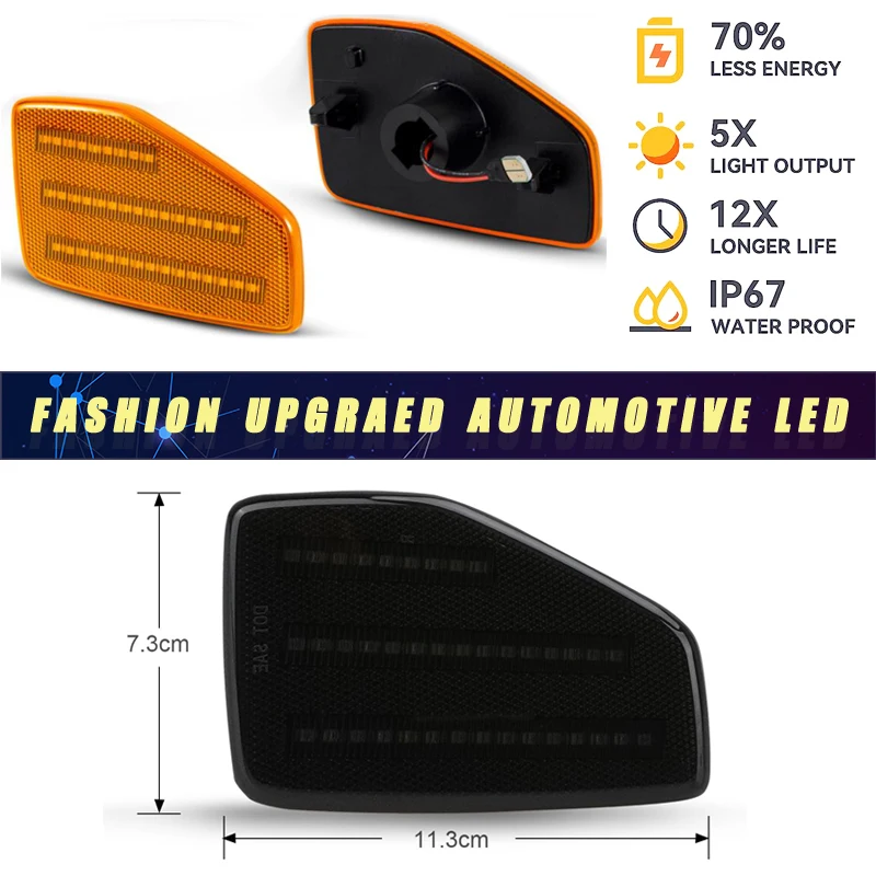 2 шт. для Hummer H3 2006-2010 H3T 2009-2010 фонарь бампера боковой маркер поворота Canbus 39smd