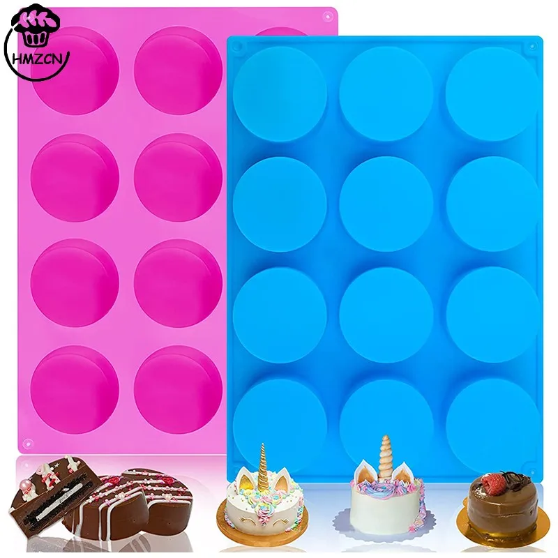 

Silicone Round Mold Cylinder Chocolate Cover Cookie Mold for Sandwich Cookies Muffin Cupcake Brownie Cake Pudding Jello Tools