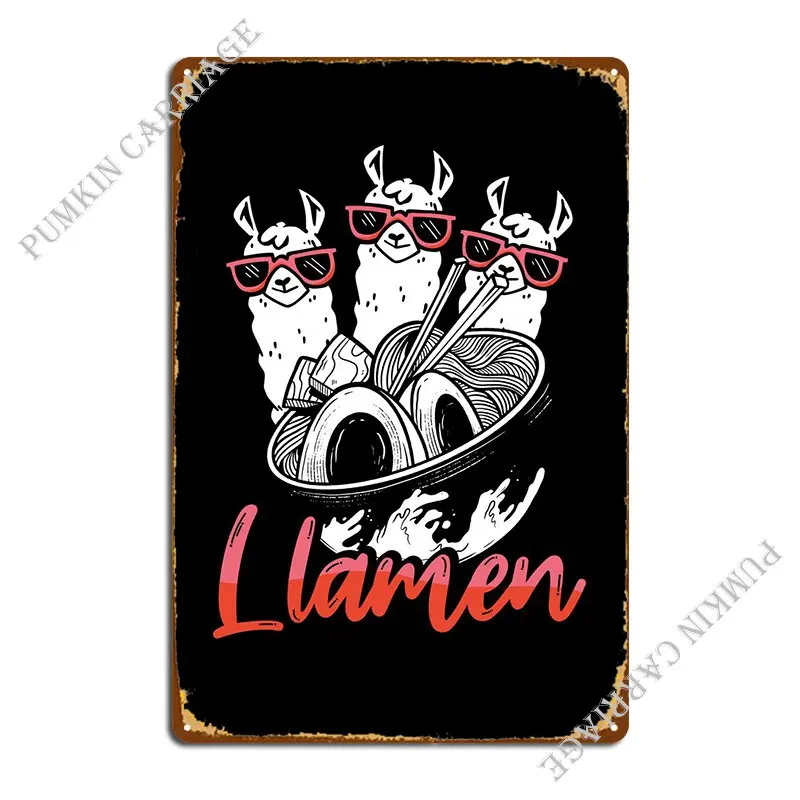 

Llama Ramen Food Metal Signs Wall Mural Pub Living Room Personalized Kitchen Tin Sign Poster