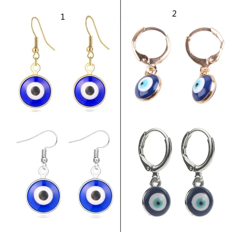 

1 пара голубые серьги «сглаза», висячие серьги из сплава, Женские Ювелирные изделия, подарки, украшения для свадебной вечеринки