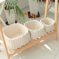 handwoven storage basket household sundries woven basket cosmetic storage box desk organizer