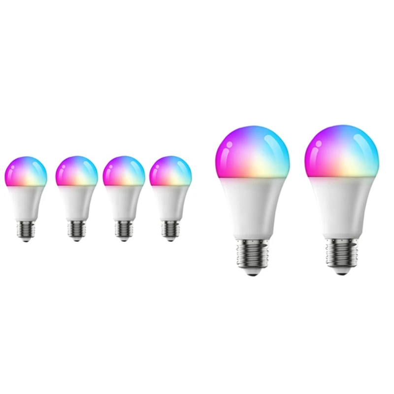 

GTBL Smart Bulb Wifi & Bluetooth 5.0 Without Hub Dimmable Music Sync Schedule RGB Smart Lights Light LED Bulb E27 9W