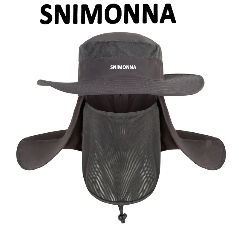 Уличная рыбацкая шляпа с широкими полями панама чехлом на шею мужская летняя