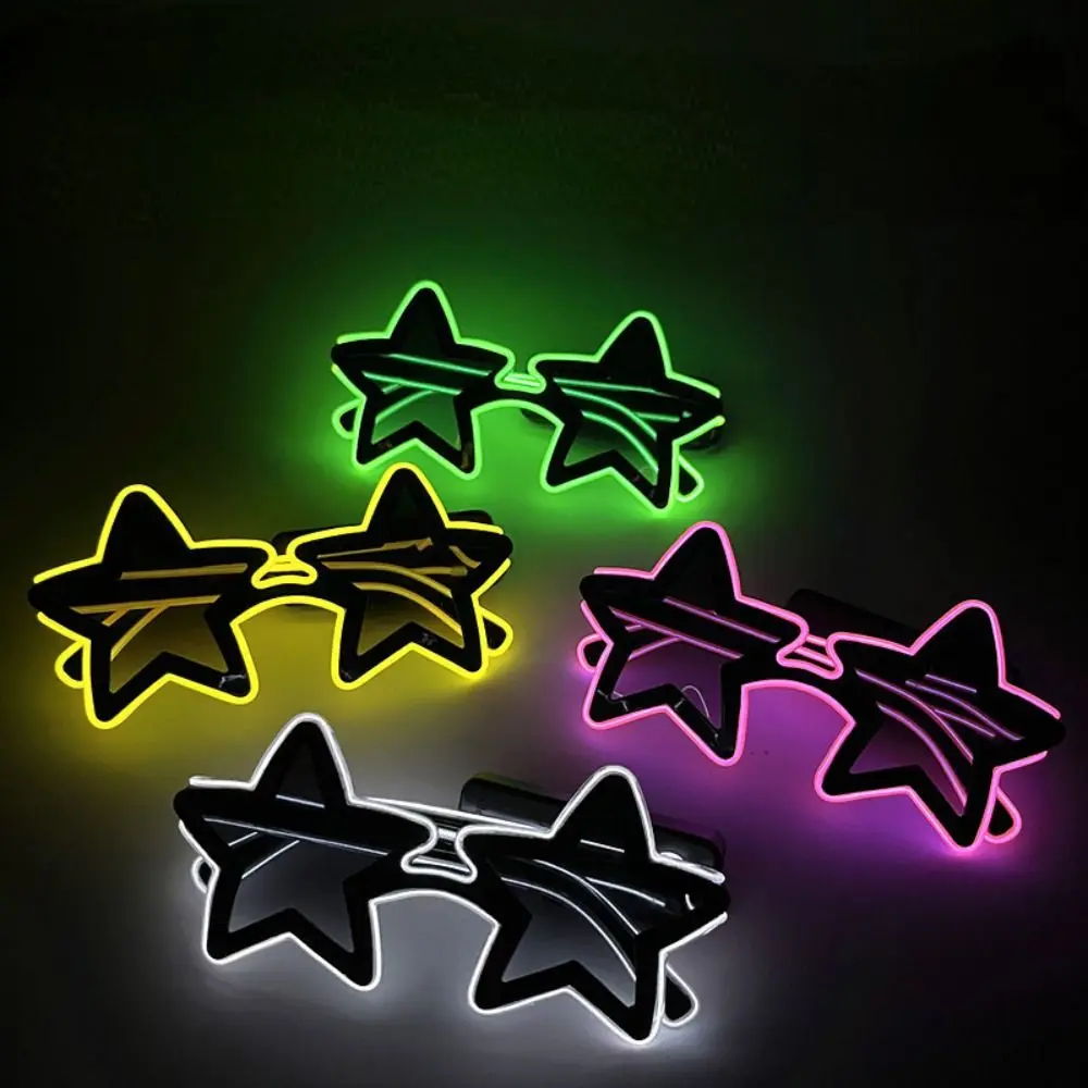 

Wireless EL Light Up Sunglasses Star Shape glasses LED Party Props Nightclub Disco Dancing Wedding Halloween glow party supplies