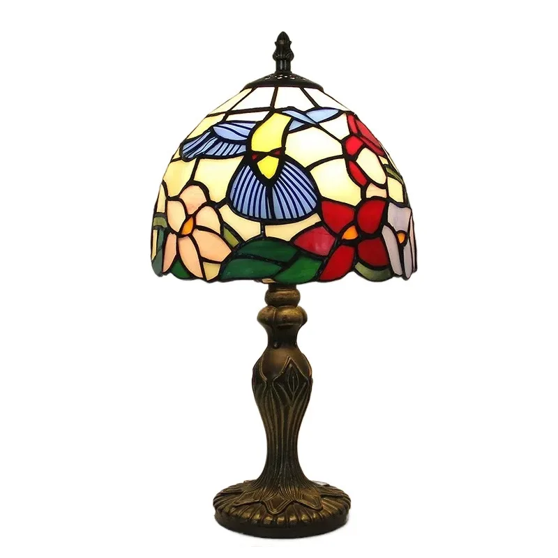 8-дюймовый классический ночник в стиле ретро витраж абажур колибри церковный