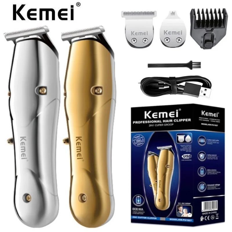 

Kemei KM-PG1927 all metal rechargeable 2in1 hair trimmer electric beard grooming hair clipper for men hair cutting machine