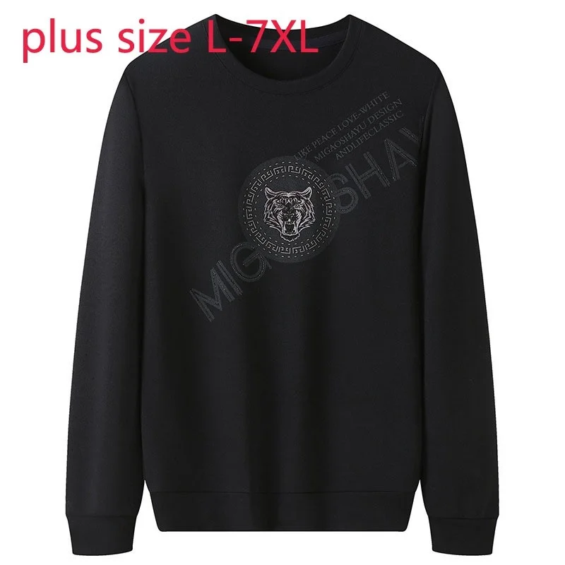 

New Arrival Suepr Large Spring And Autumn Youth Fashion Casual Printed O-neck Sweatshirts Men Plus Size L-2XL 3XL 4XL 5XL 6XL7XL