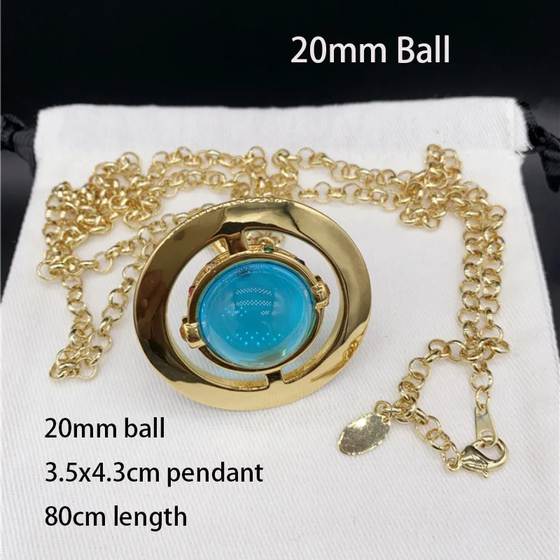 

20mm Orb Ball Logo Graved Saturn Charms Necklace bead colored diamond Jewelry Wedding Bridal Party Jewelry