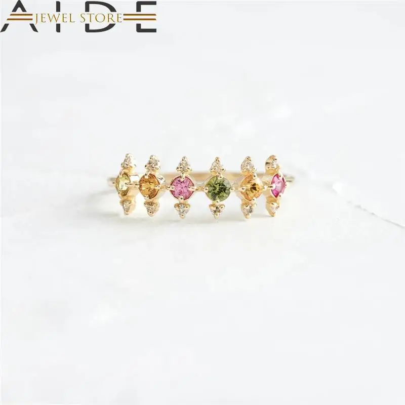 

Aide 925 Sterling Silver Rainbow Colors Zircon Wedding Rings For Lovers' Couple Engagement Bague Femme Ring S925 Silver Anillos