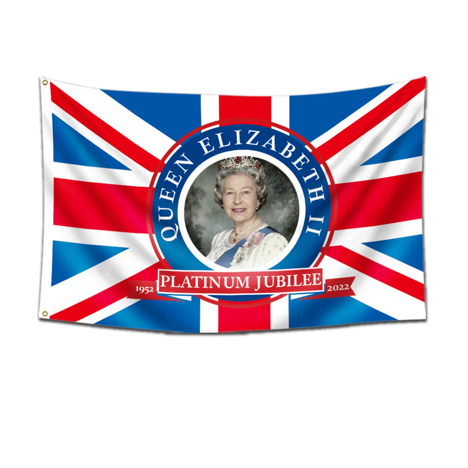 

Queens Plati-num Jubilee Flag 3x5ft - 2022 Union Jack Flag Featuring Her Majesty The Queen 70th Anniversary British Decoration f