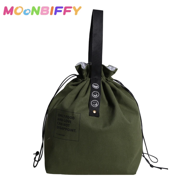 

Canvas Lunch Bag Bento Box Handbag Outdoor Portable Picnic Dinner Container School Fresh Keeping Food Storage Kids Accessories
