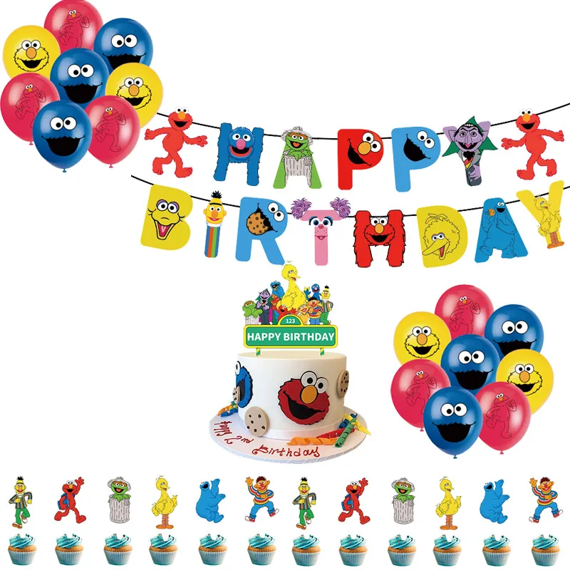 

День рождения Улица Сезам Большая Птица образовательная анимация тема Праздник Вечеринка товары для торта Стандартный подарок для мальчика