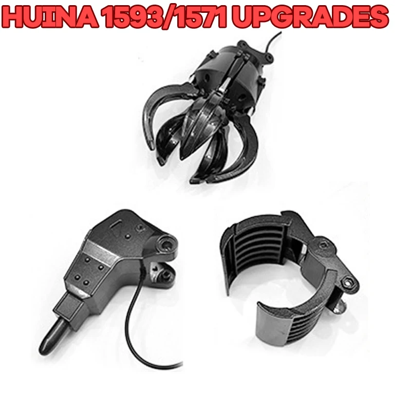 

Huina1593 Upgrades 571 593 Upgrade 1:14 Rc Excavator Accessory Alloy Gripper Drill Bits Plastic Baller Spare Parts Rc Trucks