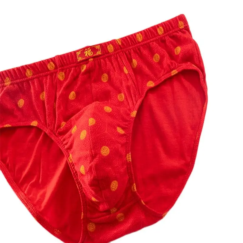 4 Pcs Big Size Men Briefs Shorts Red Underwear Cotton Panties Underpants Boy Undies Homme Knickers 2023 New Year Gifts