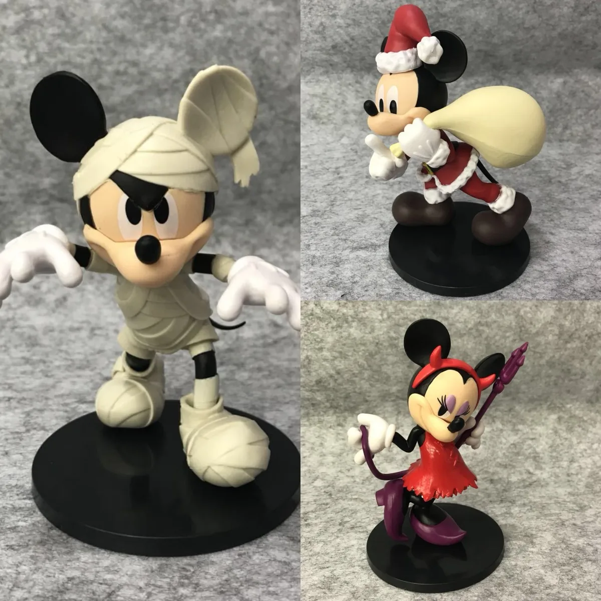 

Disney Character Mummy Mickey Little devil witch Minnie Santa Mickey Mouse Action figure PVC statue model home decoration gift