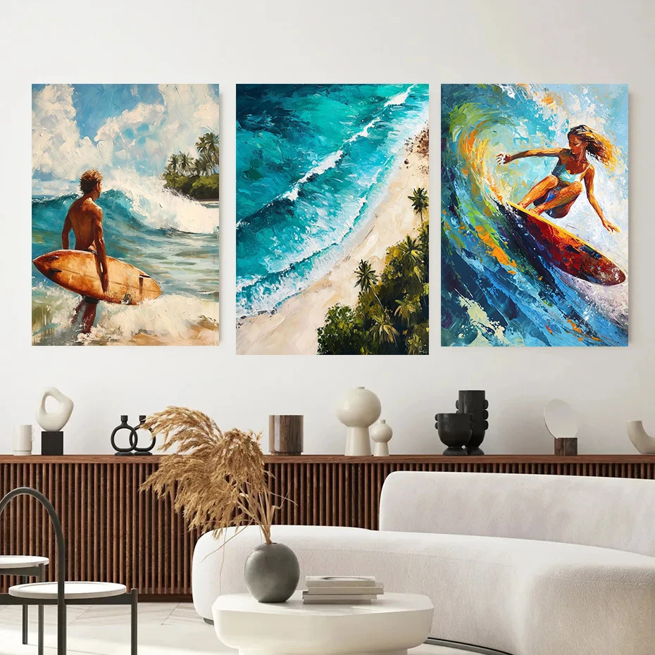 Картина на холсте Морская пляжная девушка