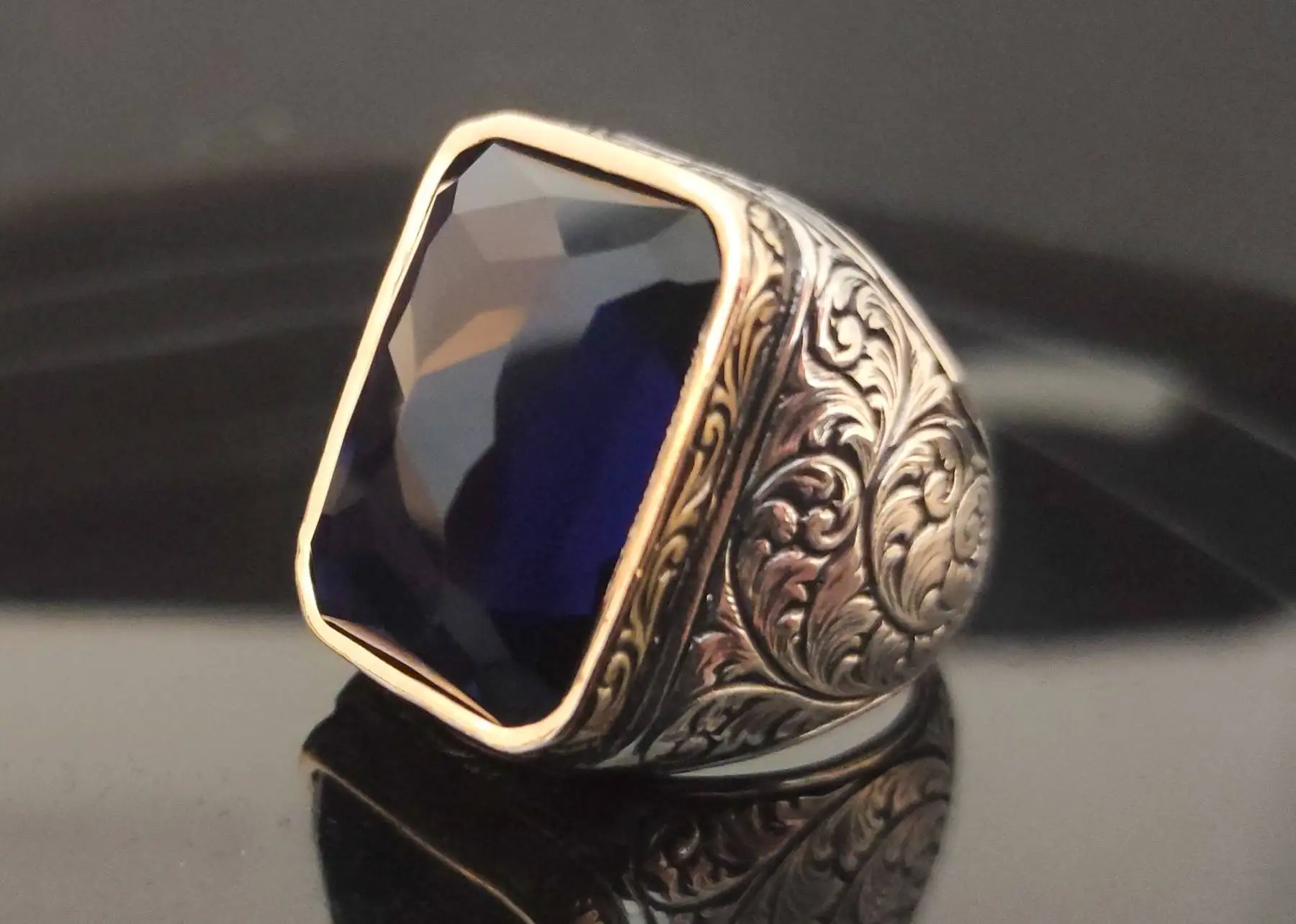 

Серебряное кольцо 925k, мужское кольцо ручной работы, натуральный циркон, ювелирные изделия, подарок ему и каждому