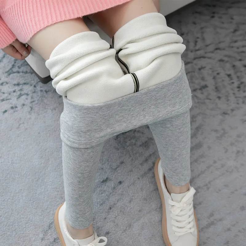 Зимние леггинсы женские теплые брюки однотонные бархатные эластичные с высокой