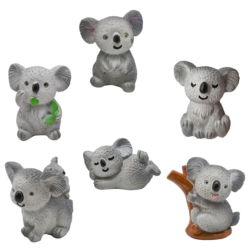 6 шт. микропейзаж Коала миниатюрный орнамент фигурки животных смола сад