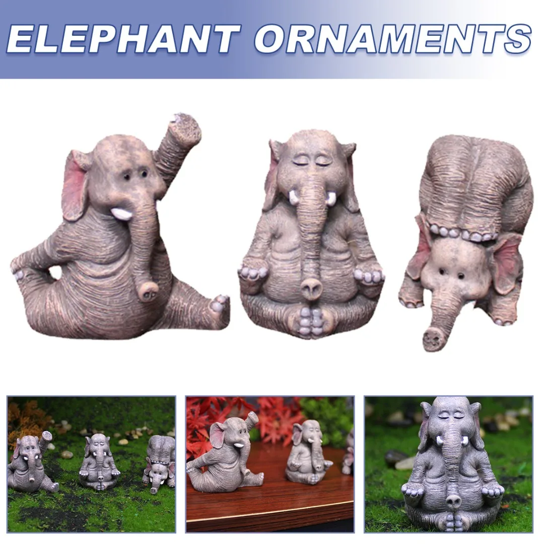 

3 шт., садовые статуи в виде слона