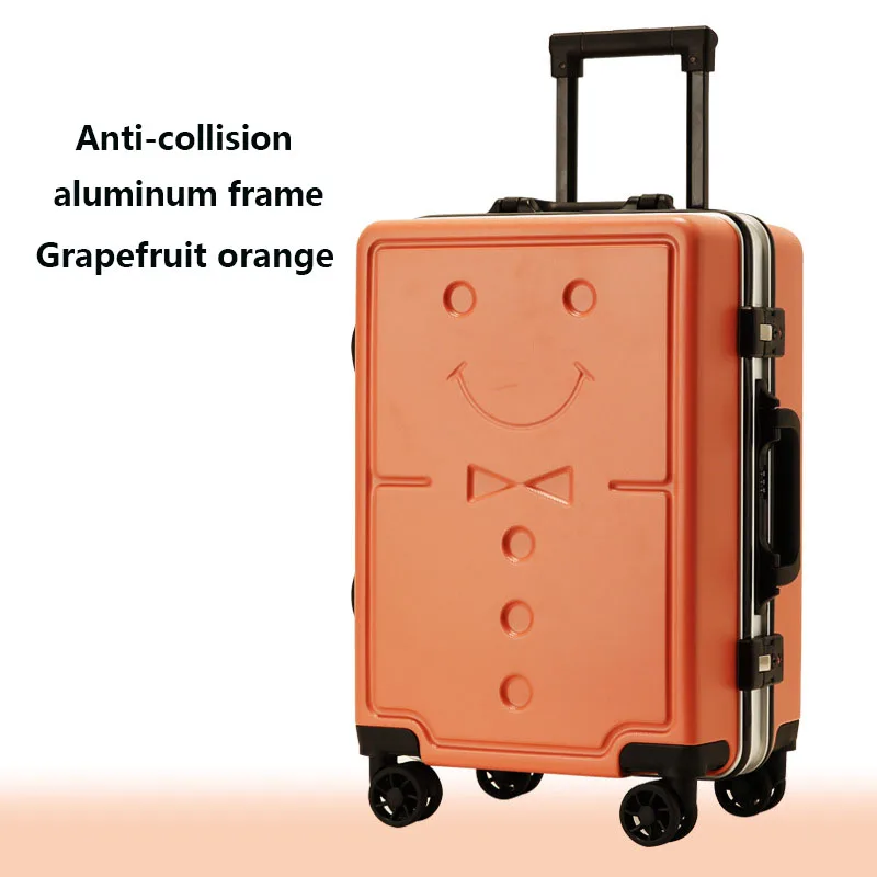 2022 New Cute Smiling Face 20 Inch Suitcase, Durable And Strong, Large Capacity Universal Wheel Suitcase
