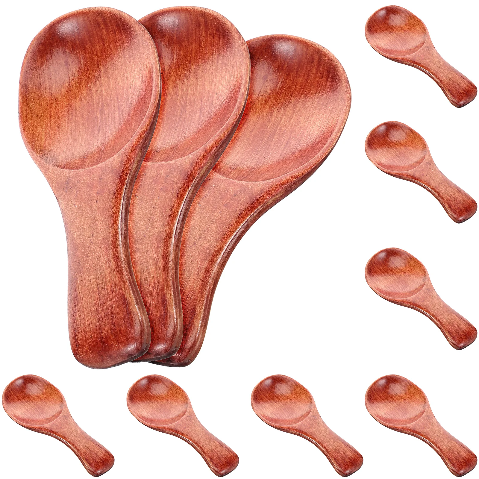 

10 Pcs Wooden Short Handle Tea Supplies Small Set Tiny Scoops Mini Practical