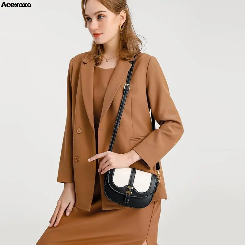 

Niche oblique shoulder bag female 2023 new fashion casual texture stitching commuter shoulder bag