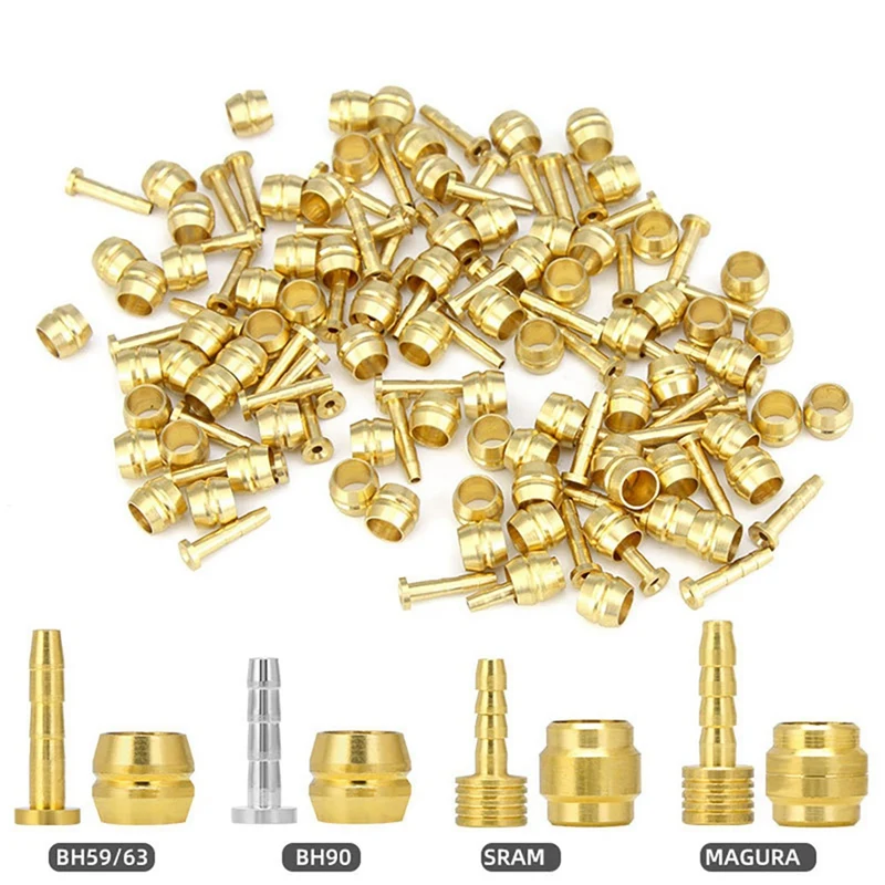 

New 40Pcs Bicycle Brake Olive Brass Connecting Insert Kit For Shimano BH90 Hydraulic Disc Brake Hose,1