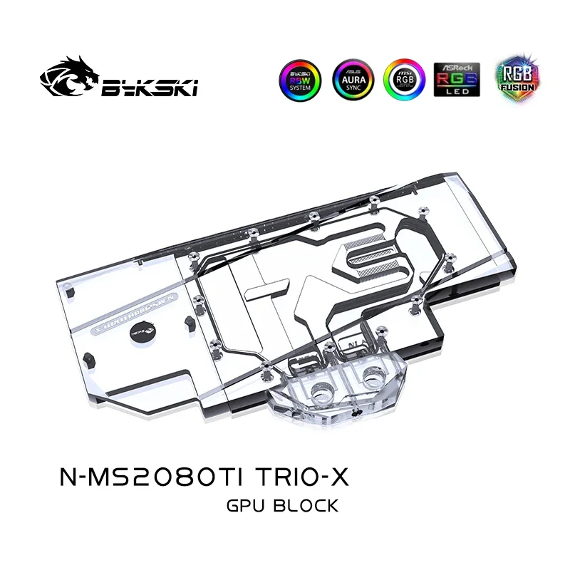 Bykski N-MS2080TI TRIO-X охладитель воды для видеокарты блока графического процессора MSI