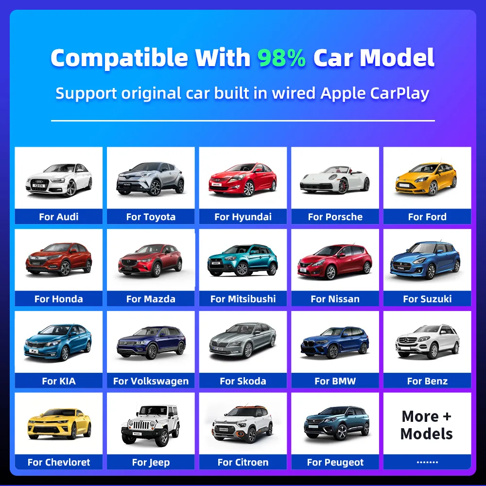 Беспроводной адаптер CarPlay Binize проводной к беспроводному Android Auto Dongle Plug &amp Play для VW