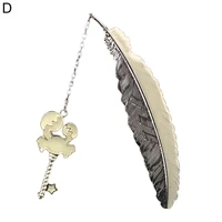 creative metallic fine workmanship exquisite luminous feather reading bookmark for gifts book marker reading bookmark