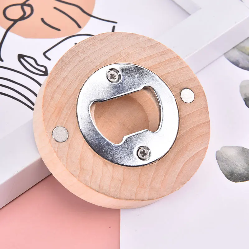 

DIY деревянная подставка под стаканы для холодильника Магнитный Декор пивной штопор