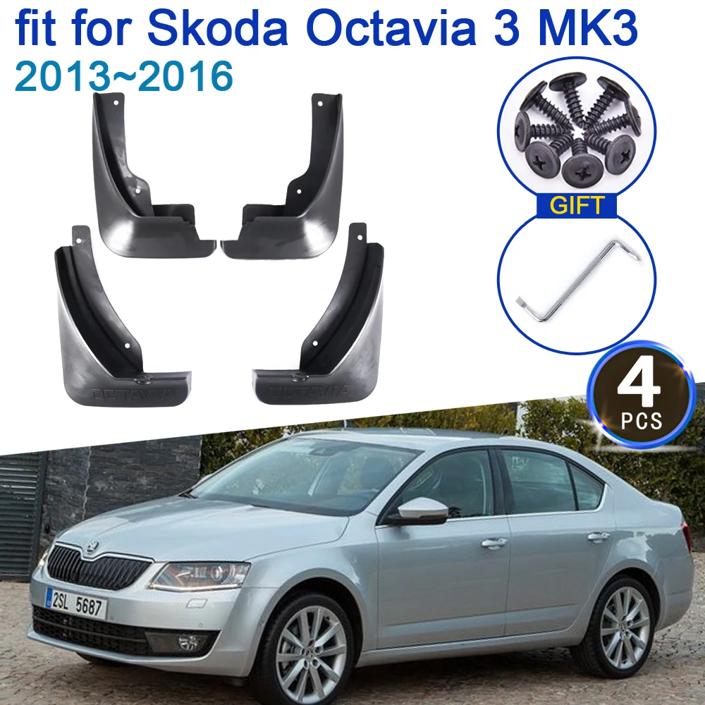 

Car Mudflap For Skoda Octavia 3 A7 MK3 5E 2013~2016 4x Mudguards Protection Fender Styling Accessories Upgrade Guard Flap Splash